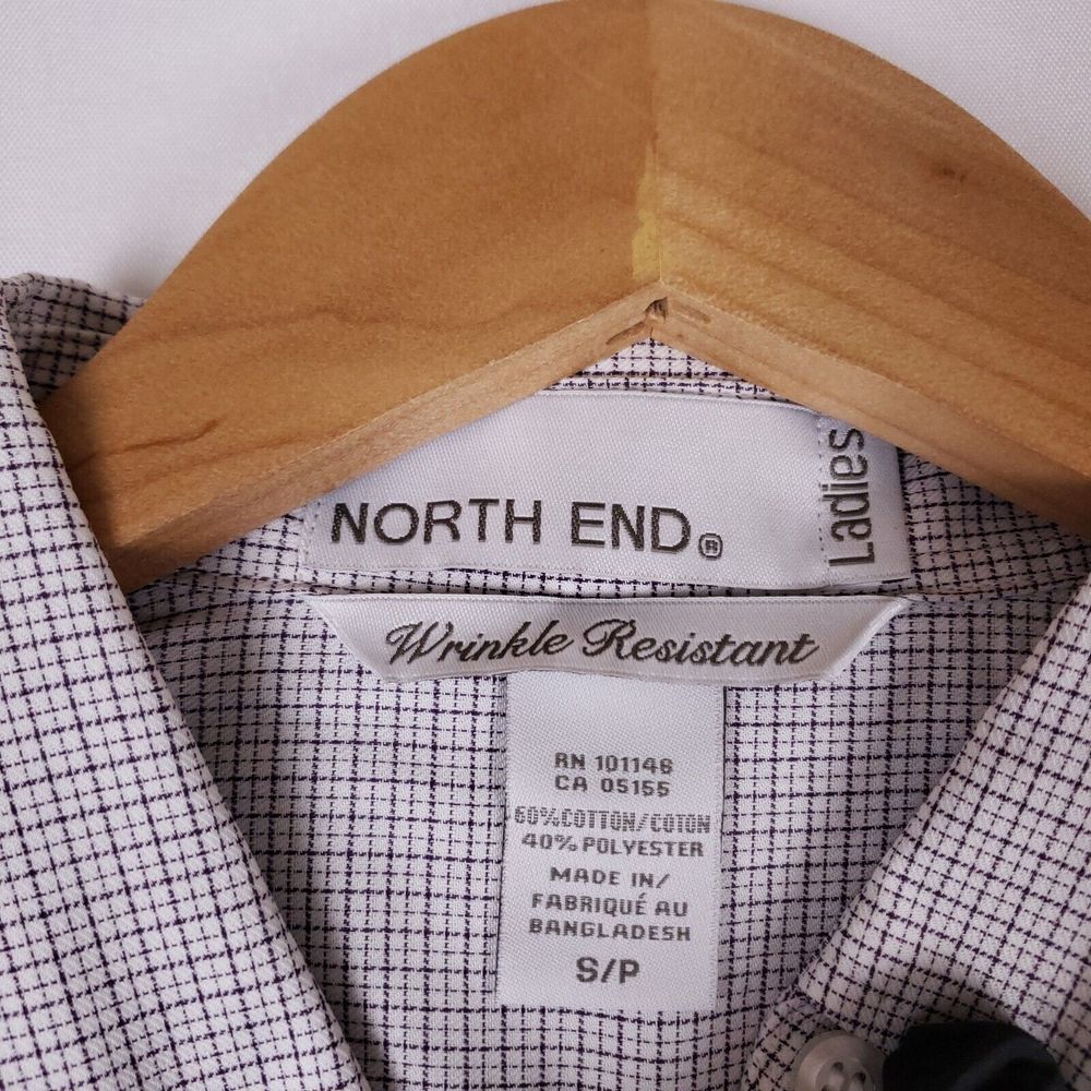 North End Ladies Button-Up Shirt Small Wrinkle Resistant Long Sleeve Office - Picture 2 of 6